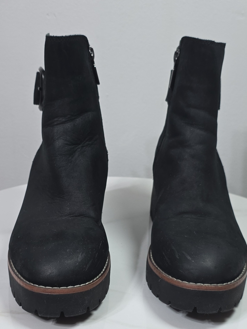 Women's Black Ankle Boot - Sleek Lug Sole Chelsea Style